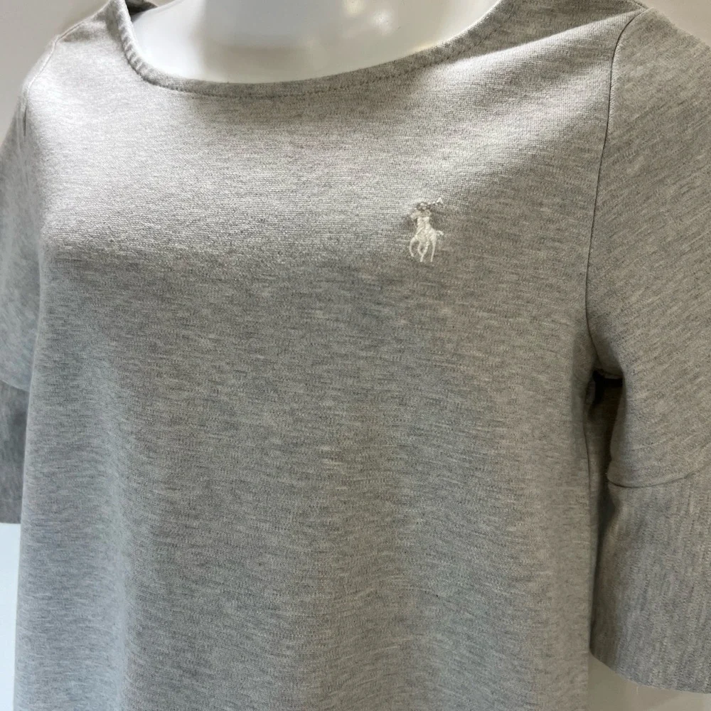 Ralph Lauren Gray Sheath Dress with Bell Sleeves